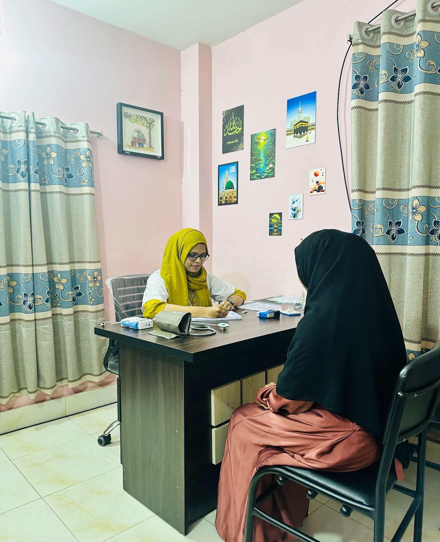 Healthcare service providing by a doctor at Partners for Better Life (PBL) Healthcare Center.